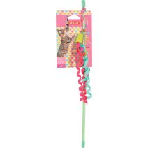 Jouet chat canne ruban coloris aléatoire